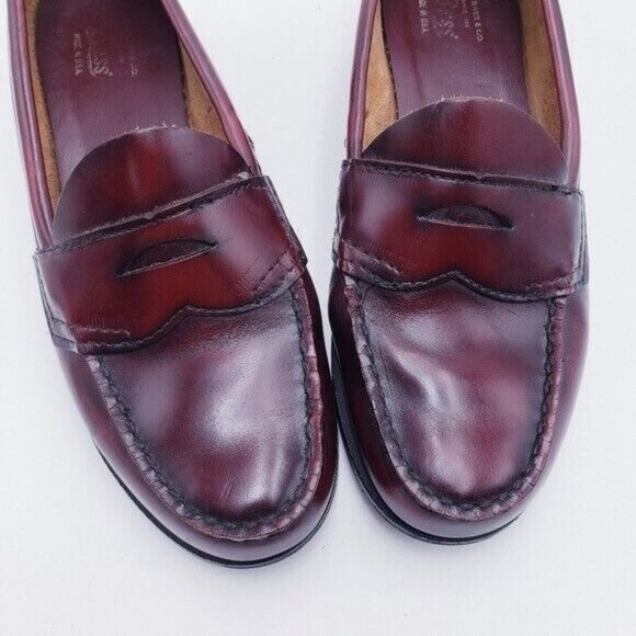 G.H. Bass Weejuns Oxblood Leather Slip On Penny Loafer Women's Size 7.5 - Picture 7 of 10
